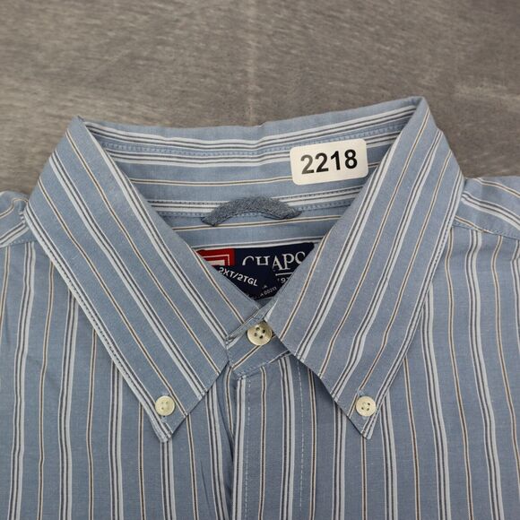 Chaps Shirt Mens 2XT Blue White Stripe Button Down Long Sleeve - Picture 7 of 16